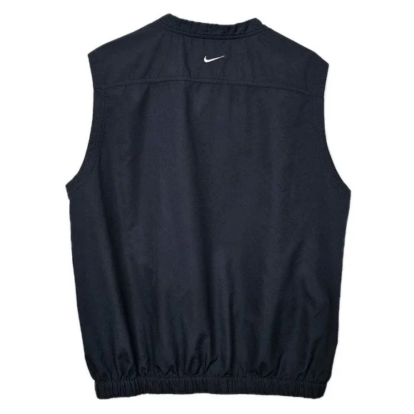 Nike Golf Windbreaker Vest Mens Large Navy Pullover Zip Pockets Elastic Bottom - Picture 2 of 8